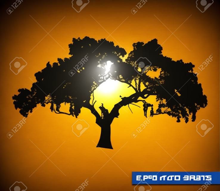 Ready-made tree silhouette template. eps10