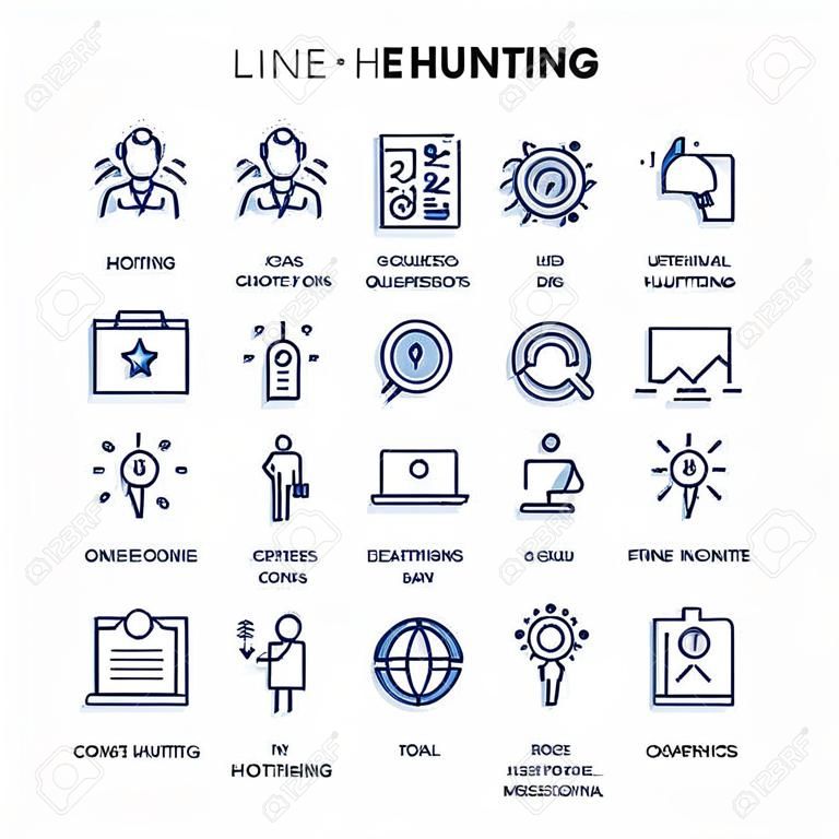 Line Head Hunting Icons