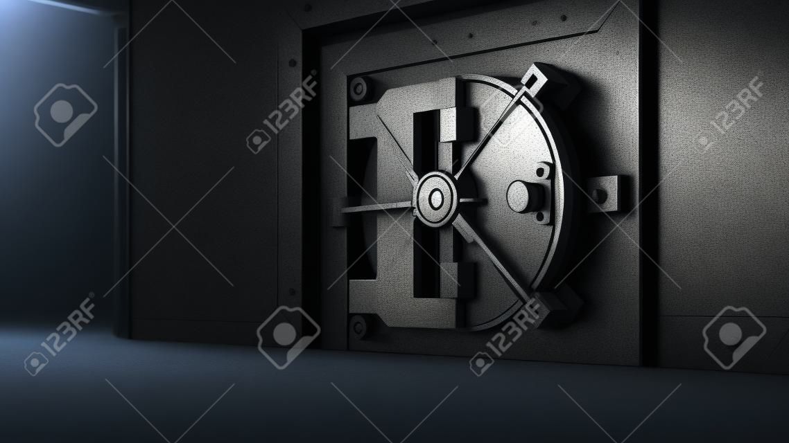 3d render The Vault Door In Bank 4k