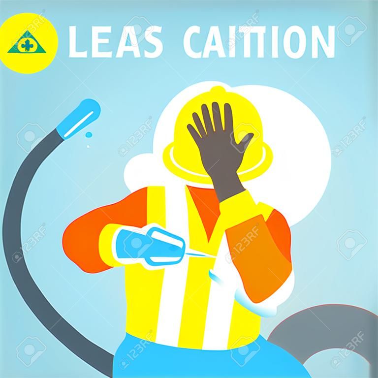 Gas leak caution illustration