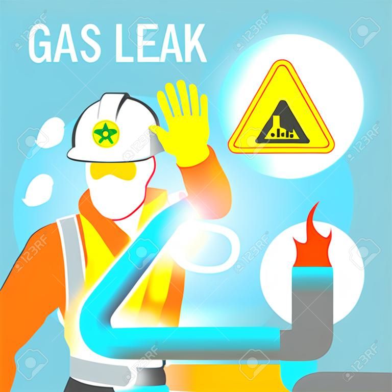 Gas leak caution illustration