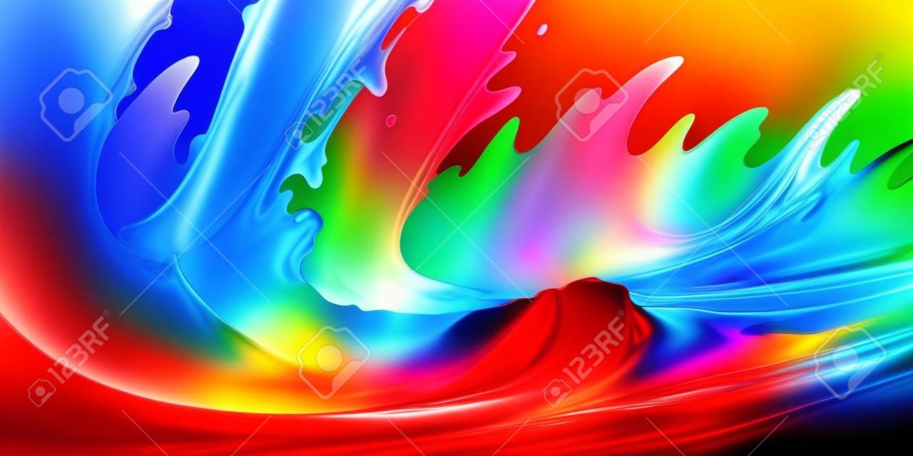 Liquid Fluid Colorful Abstract Background. High quality photo