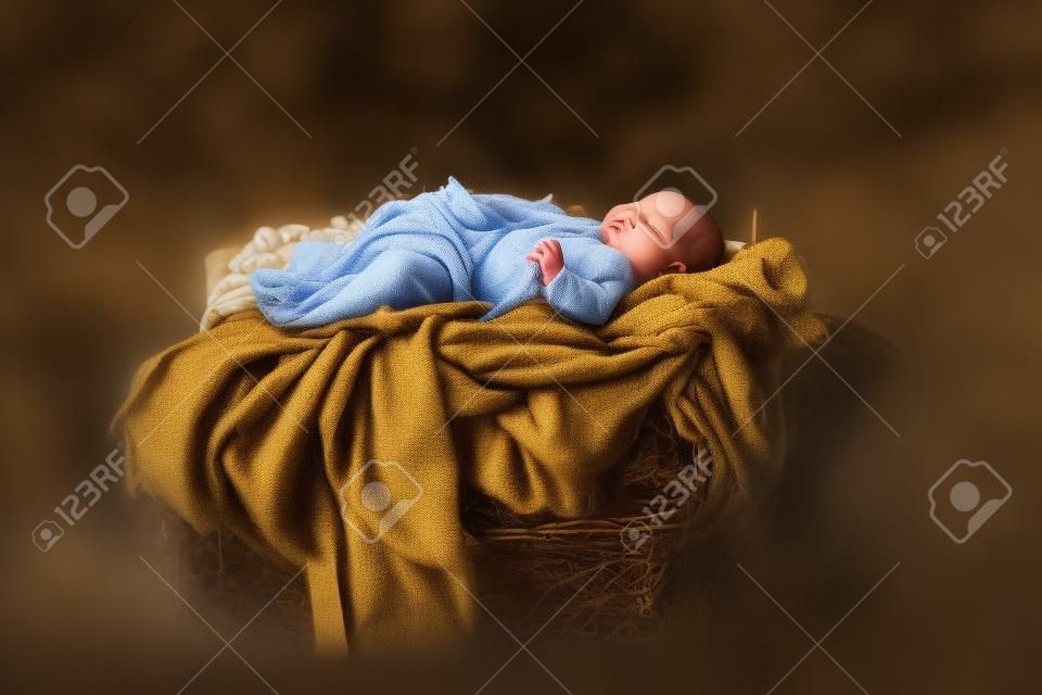 baby Jezus liggend in de kribbe