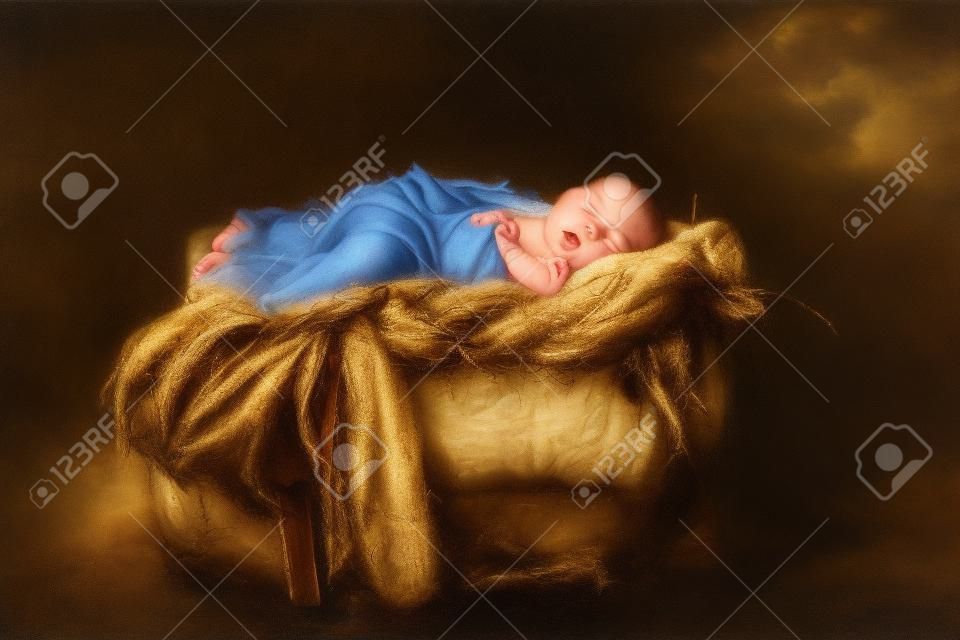 baby Jezus liggend in de kribbe