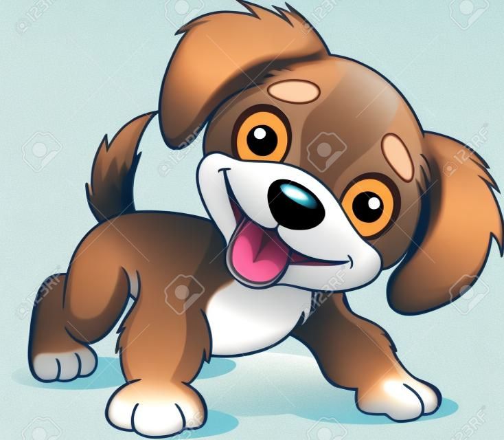 illustratie van leuke speelse puppy