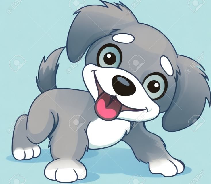 illustratie van leuke speelse puppy