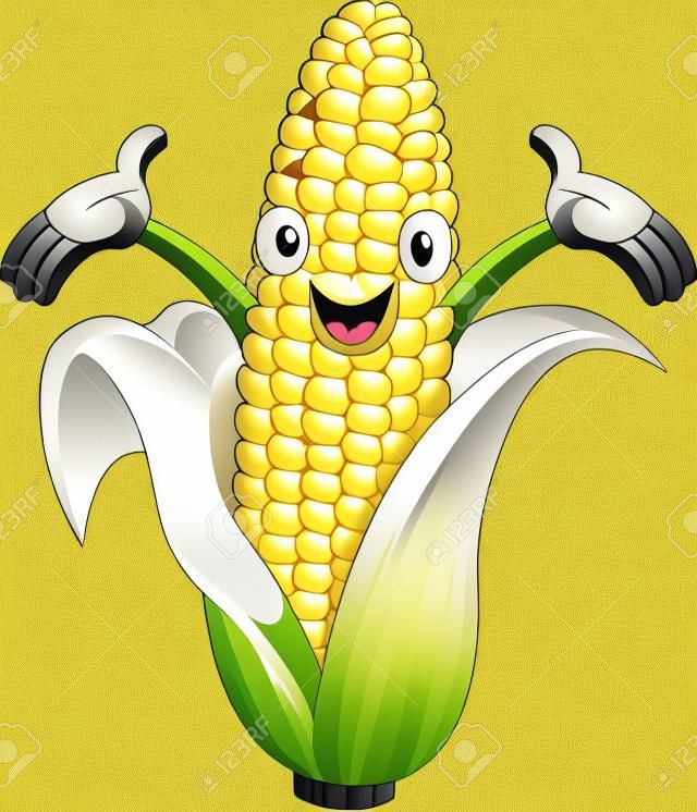 Illustratie van een Sweet Corn Karakter Presenteren Iets
