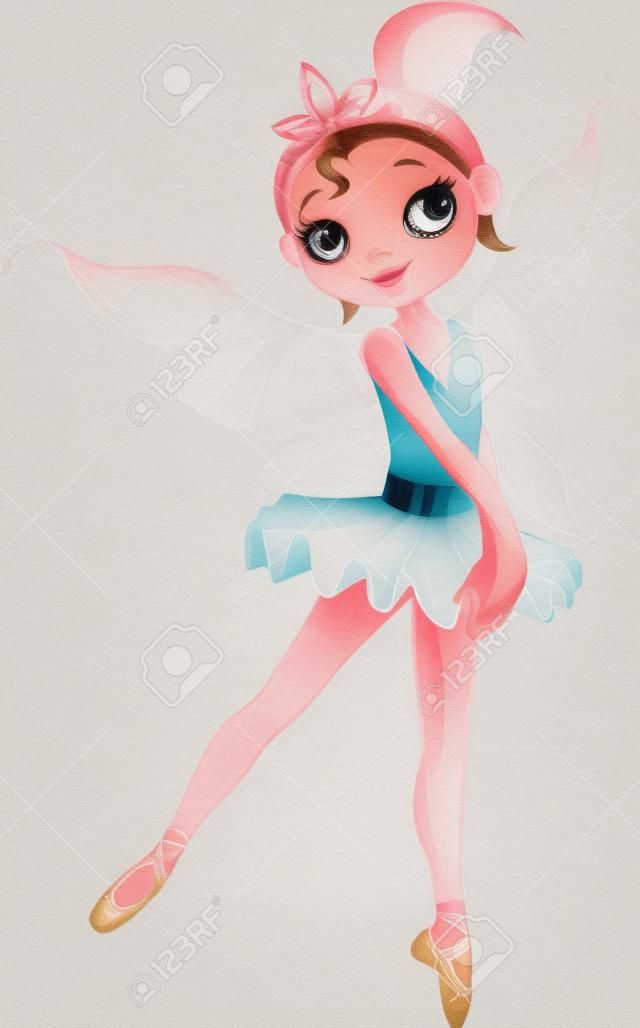 美丽的跳舞芭蕾舞女演员的插图