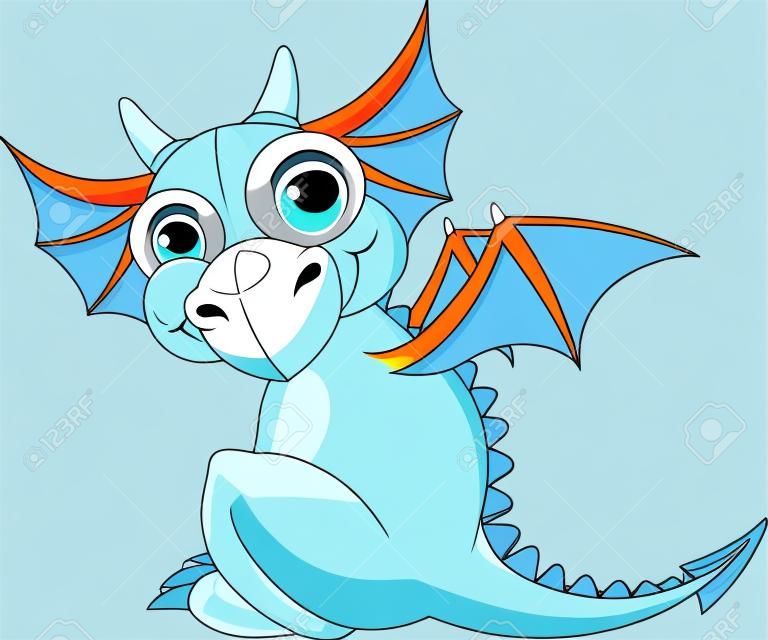 Иллюстрация мило мультфильм ребенка дракона