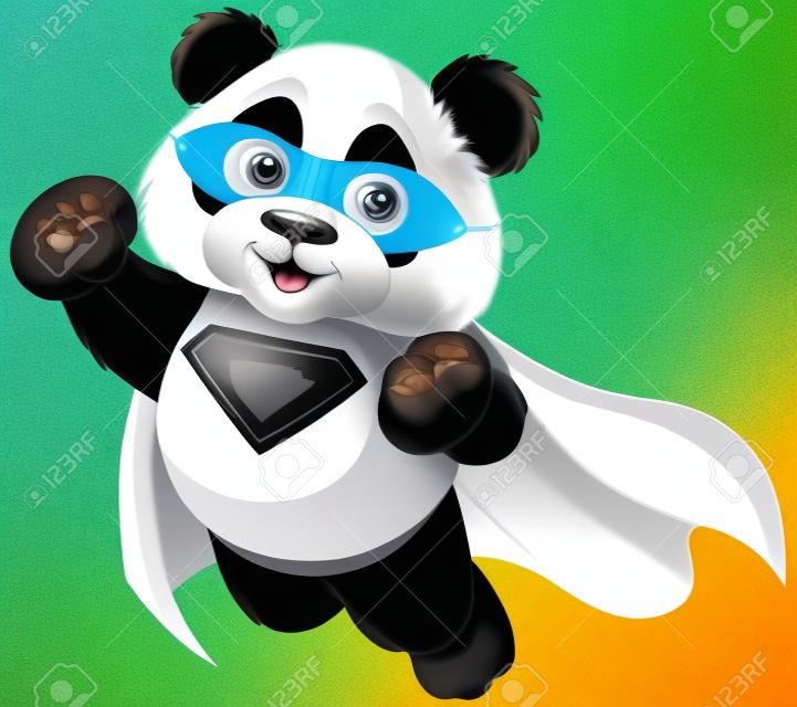 Süper Kahraman Panda İllüstrasyon