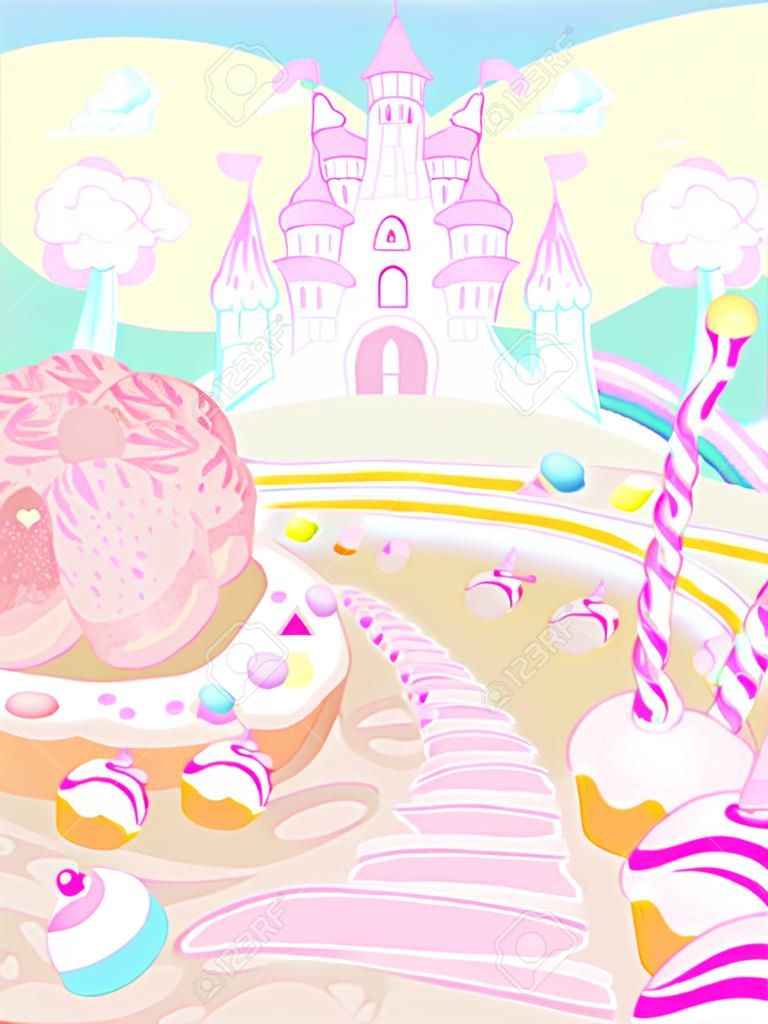 Illustration pastel colored a fairy kingdom