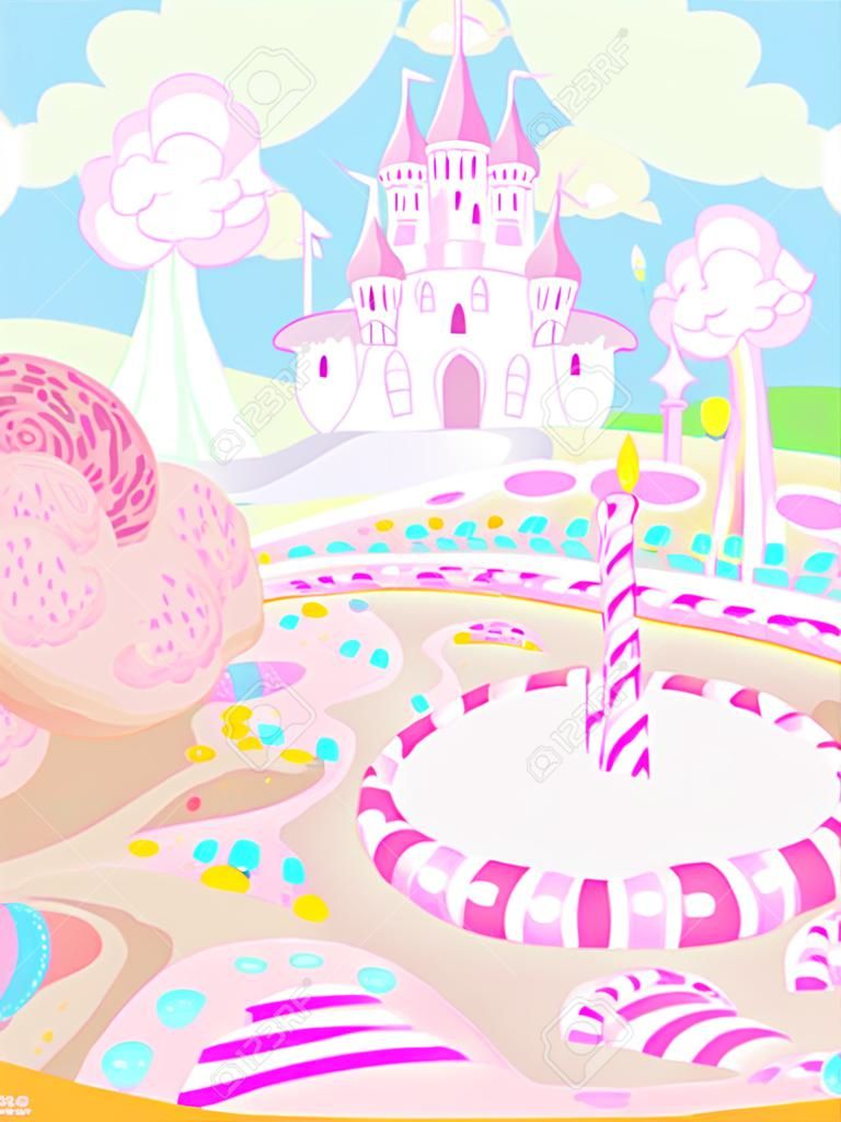 Ilustración de color pastel un reino de hadas