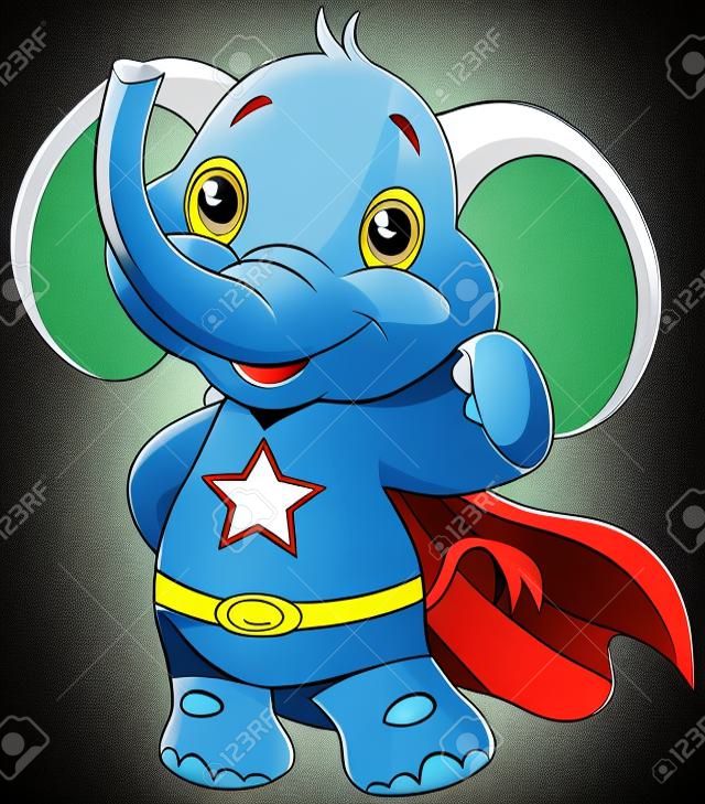 Super Hero Elephant İllüstrasyon