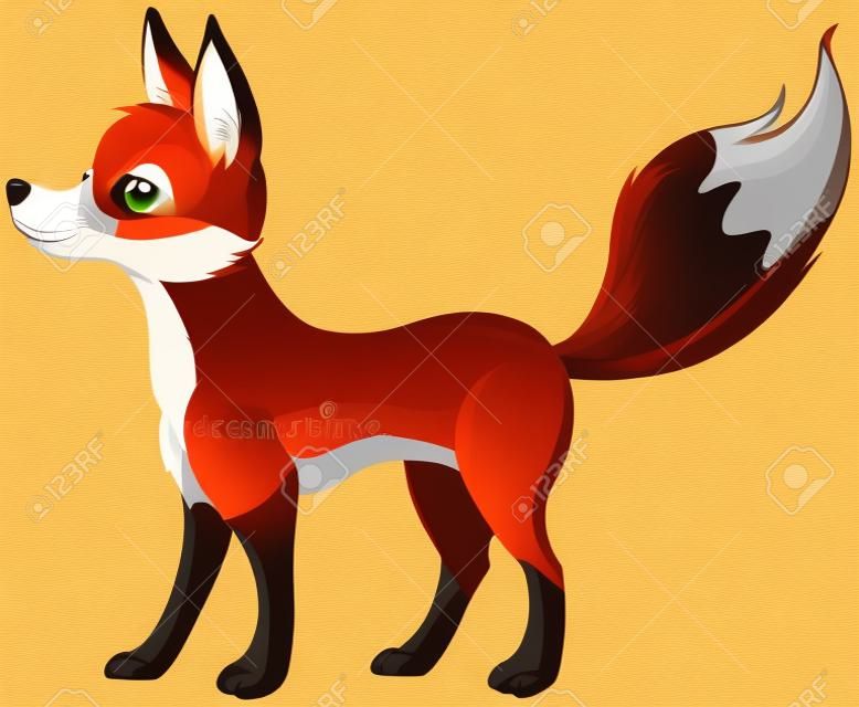 Illustration of very cute red fox