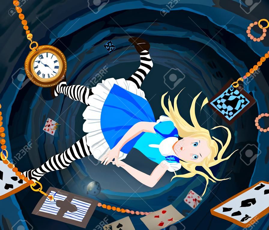 Alice está cayendo en el agujero de conejo