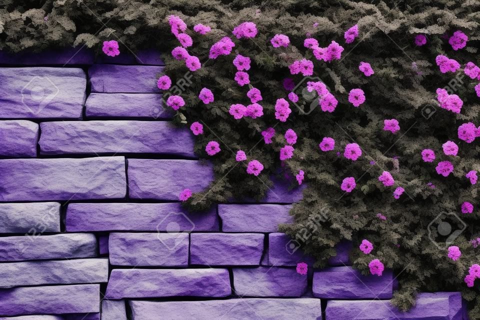 A spread of purple flowers on a rock wall