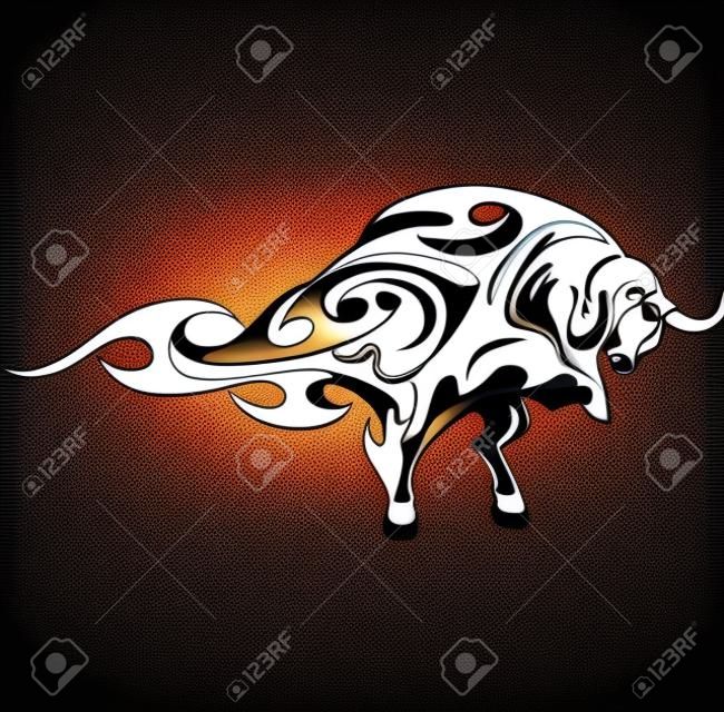 Bull in Tribal Style - Vektor-Bild.
