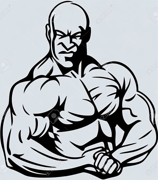 Bodybuilding en Powerlifting - vector illustratie.