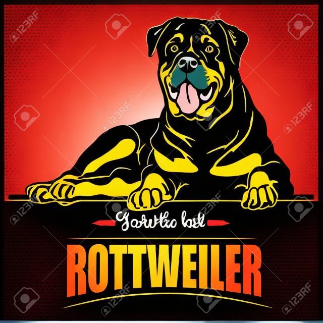 Rottweiler - vector illustratie voor t-shirt, logo en sjabloon badges