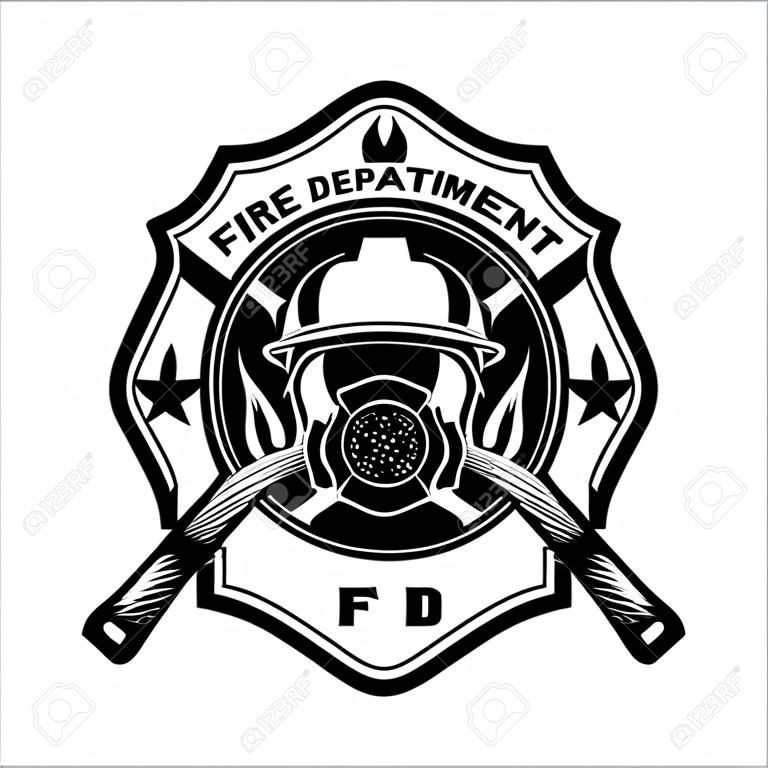 Fire department emblem - badge, logo on white background - vector illustration.