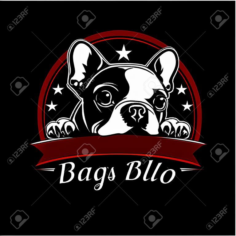 Bulldog francese - illustrazione vettoriale per t-shirt, logo e badge modello