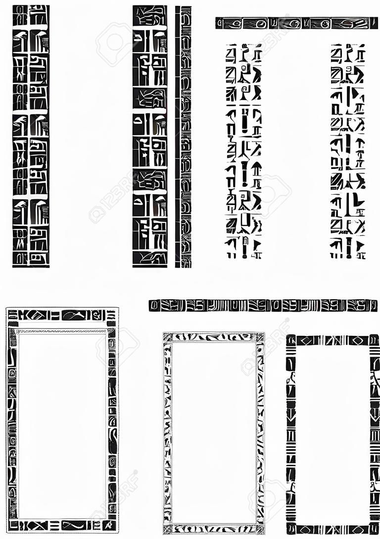 De Egyptische hiërogliefen decoratieve frames