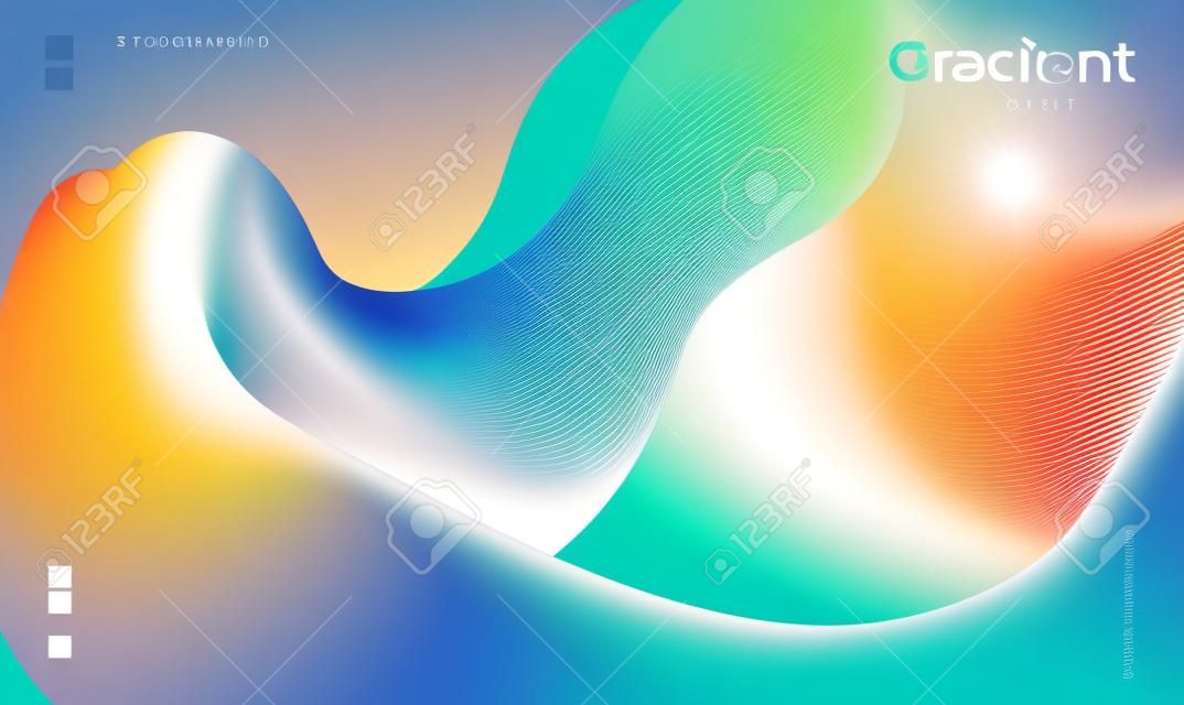 Trendy abstract design template with 3d flow shapes. Dynamic gradient composition. Applicable for landing pages, covers, brochures, flyers, presentations, banners. Vector illustration. Eps10
