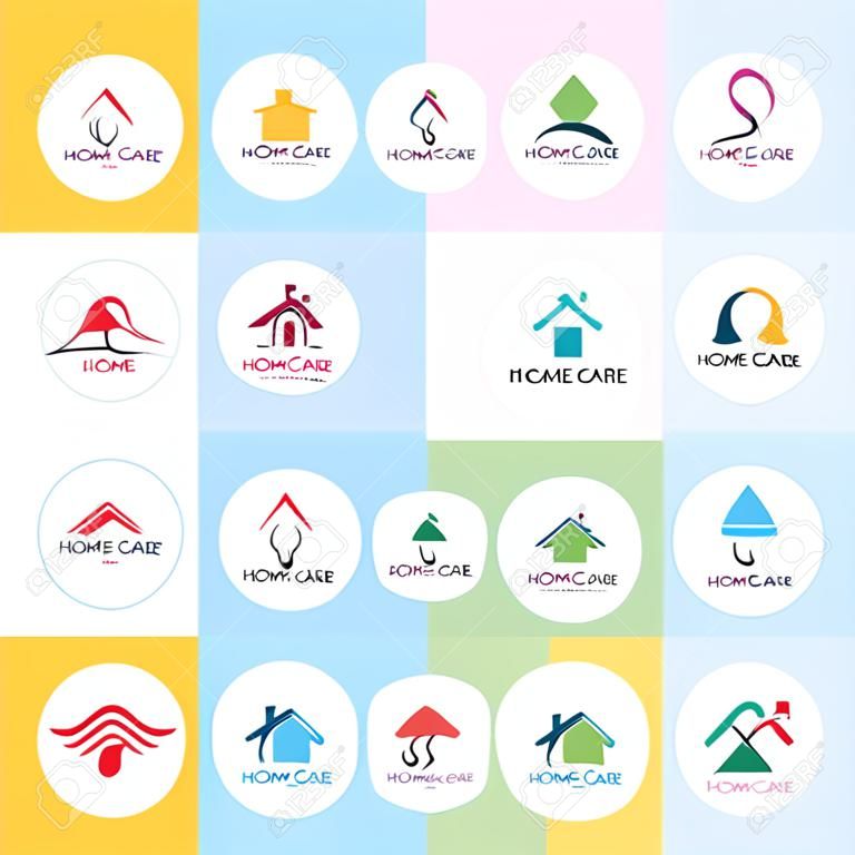 set of home care logo and symbol design template