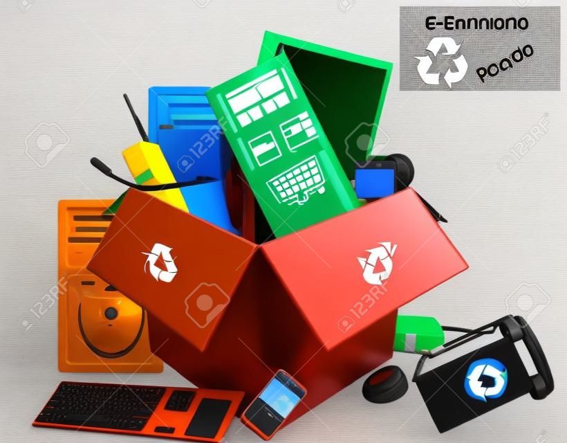 Depósito de reciclagem de comércio eletrônico para eletrônicos, computadores e muito mais.