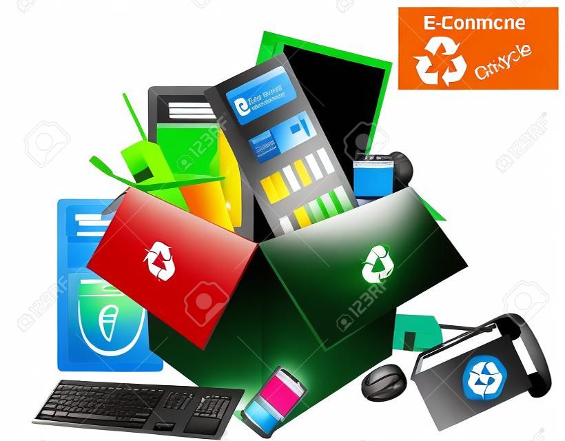Depósito de reciclagem de comércio eletrônico para eletrônicos, computadores e muito mais.