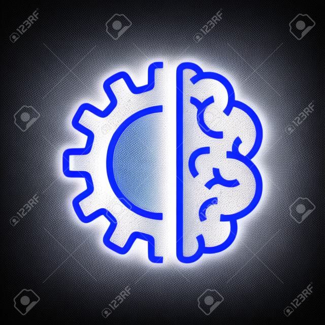 Icône de cerveau de l'intelligence artificielle - symbole de concept de technologie vecteur AI ou élément de conception