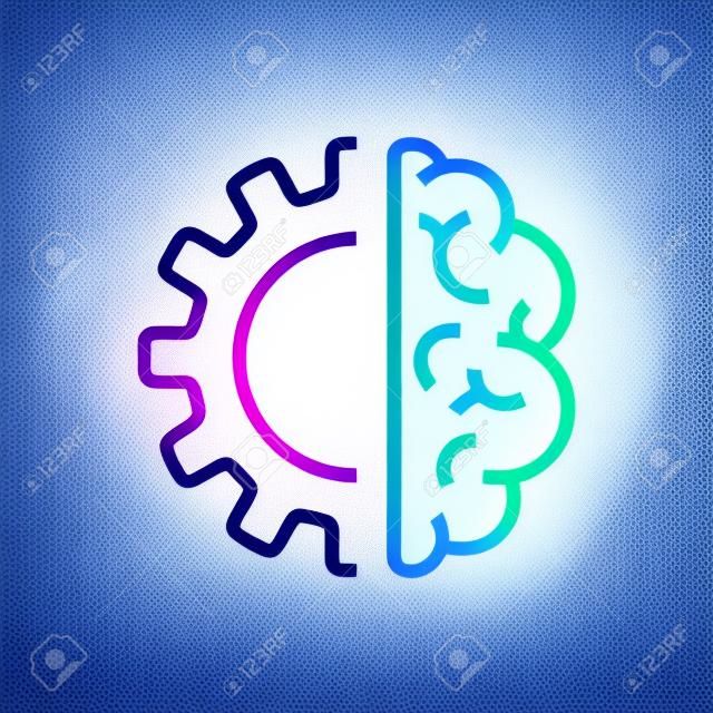 人工知能の脳アイコン - ベクトルAI技術コンセプトシンボルまたはデザイン要素