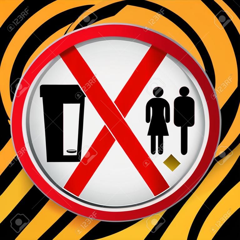Círculo Prohibido Entrar Para no tirar basura, por favor, utilice un bote de basura o por favor evita Area Clean Concept Presente Por no tirar basura Entrar Precaución Zona Oscura y fondo amarillo