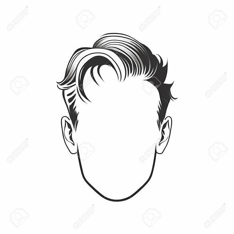 Man haircut. Hand drawn  vector illustration.  Man's  Hairstyle