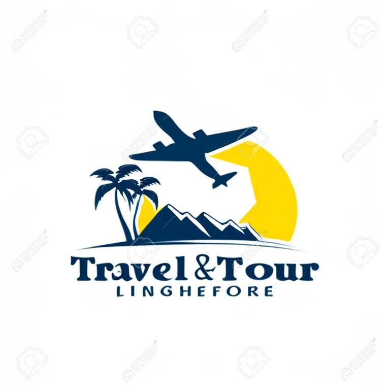 Travel and Tour, Landscape, Sun, Airplane, Palm.