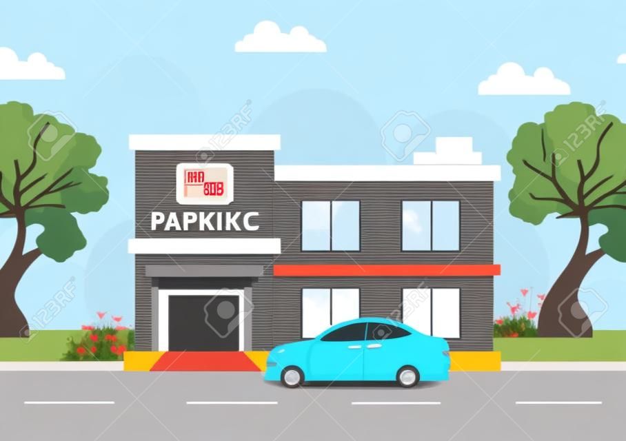 Premium Vector  Valet parking with ticket image and multiple cars on  public car park in flat cartoon illustration