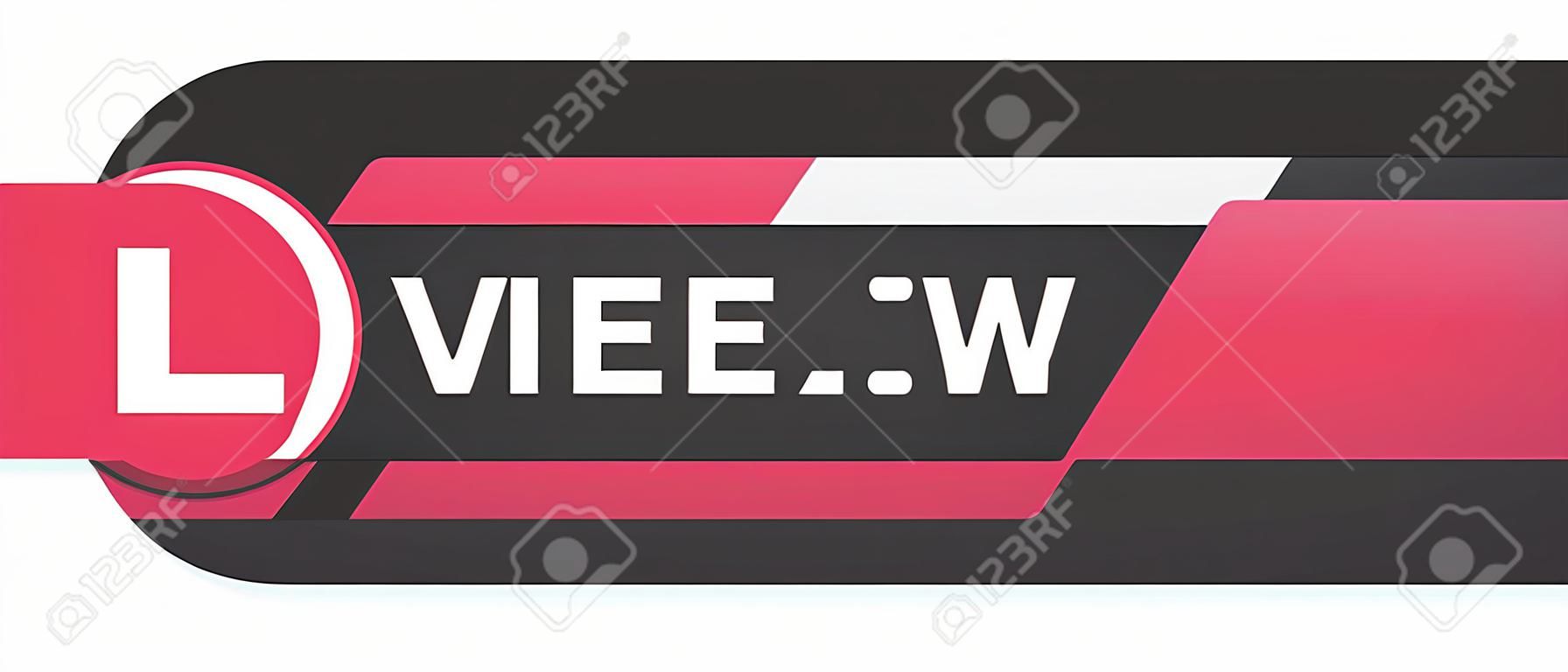 Red Live streaming logo - vector design element with play button for news and TV or online broadcasting