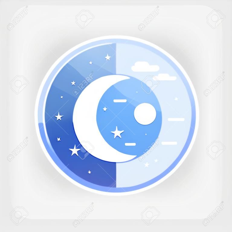 Light and dark mode, day and night mode, moon and sun icon for mobile phone or computer editable.