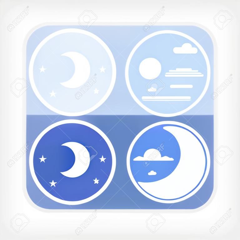 Modalità luce e buio, modalità giorno e notte, icona luna e sole per cellulare o computer modificabile.