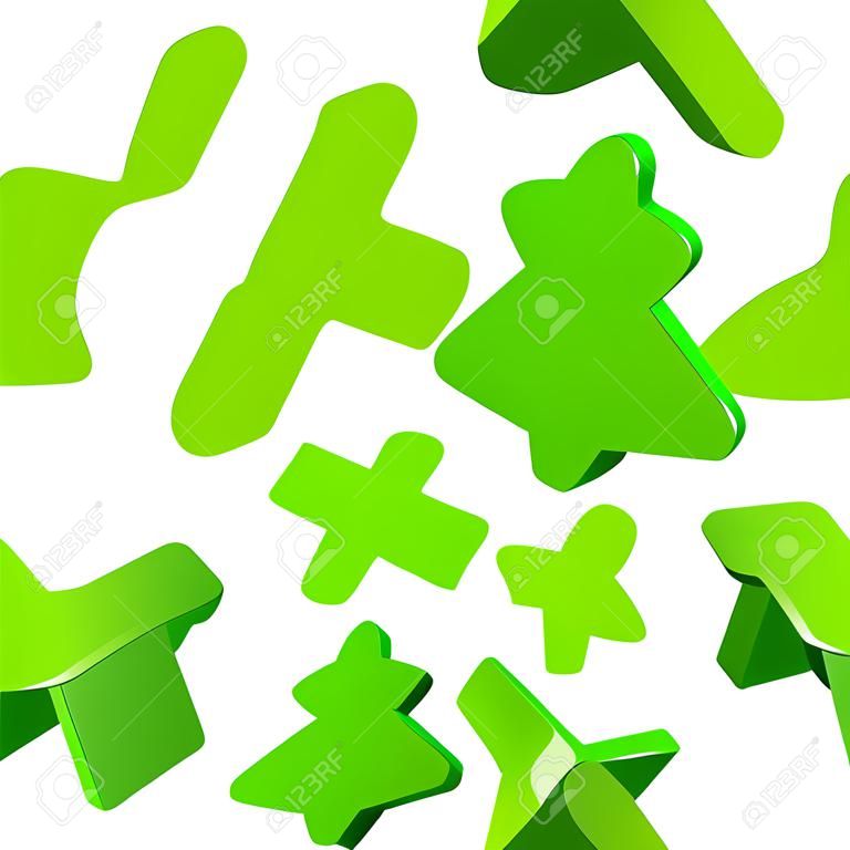 緑の木製 Meeple ベクトル設定家族のボード ゲームの分離に白色の絵記号