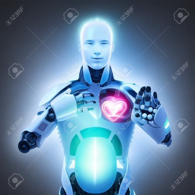 Robot con corazón abierto
