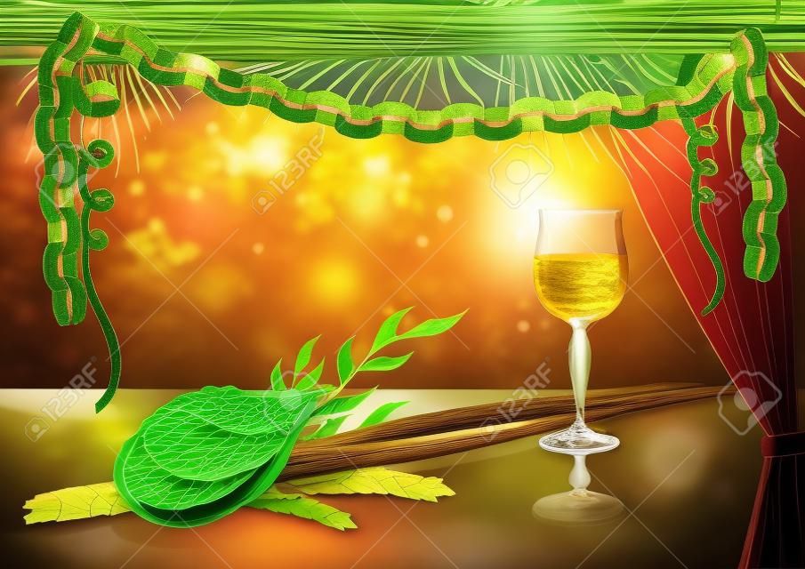 Happy Sukkot with glass of wine