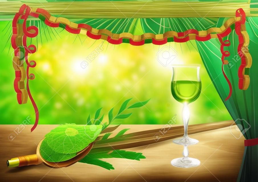 Happy Sukkot with glass of wine