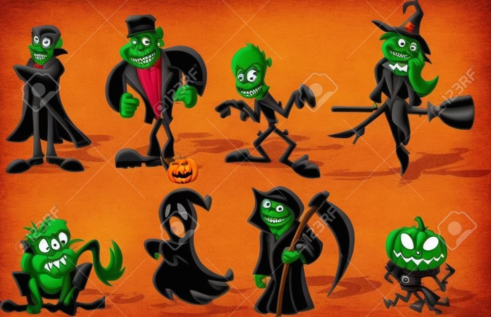 Zabawna cartoon klasycznych znaków halloween monster