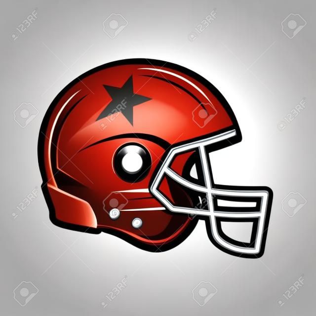 American-Football-Helm-Symbol isoliert auf weißem Hintergrundelement für Logo-Etiketten-Emblem-Druck für T-Shirt-Typografie-Vektorillustration