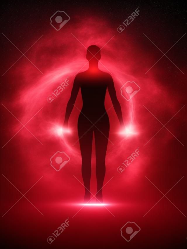 Corpo de energia da mulher, aura - silhueta