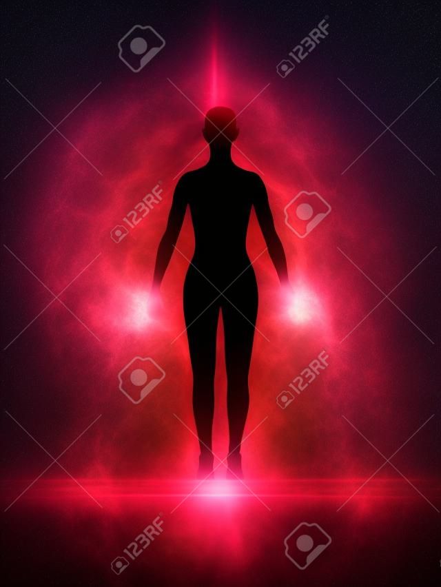 Corpo de energia da mulher, aura - silhueta