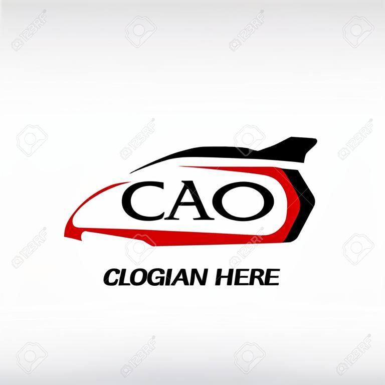 Création de logo de voiture automobile avec silhouette d'icône de véhicule de sport concept sur fond noir. Illustration vectorielle