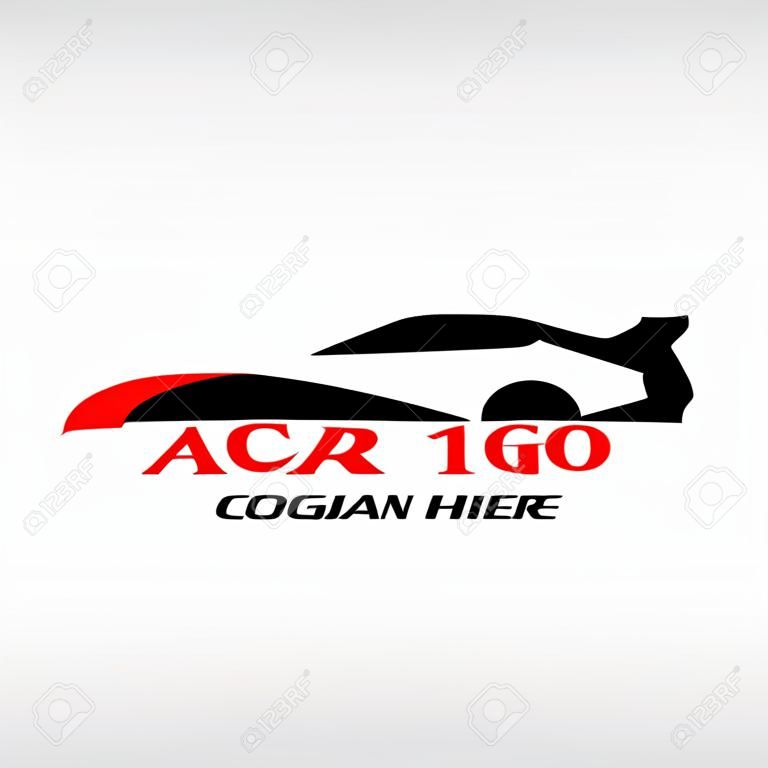 Automotive car logo design with concept sports vehicle icon silhouette on black background. Vector illustration