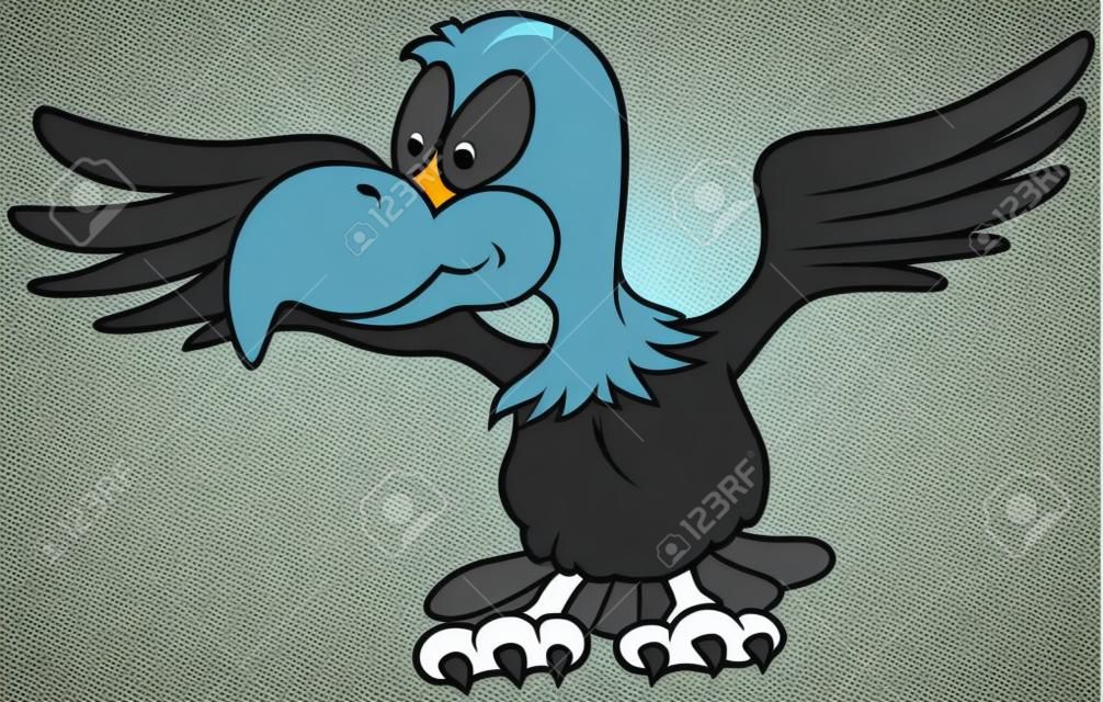 Flying Eagle - Colored cartoon illustration, vector